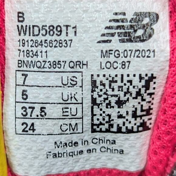 New Balance 589 V1 women's composite toe work shoes lace up size 7 wide - Picture 8 of 8